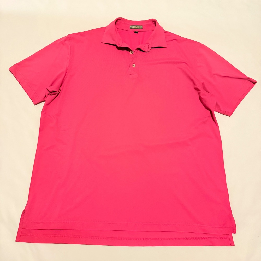 Peter Millar Polo Mens XL Pink Summer Comfort MS18EK50S Short Sleeve Stretch